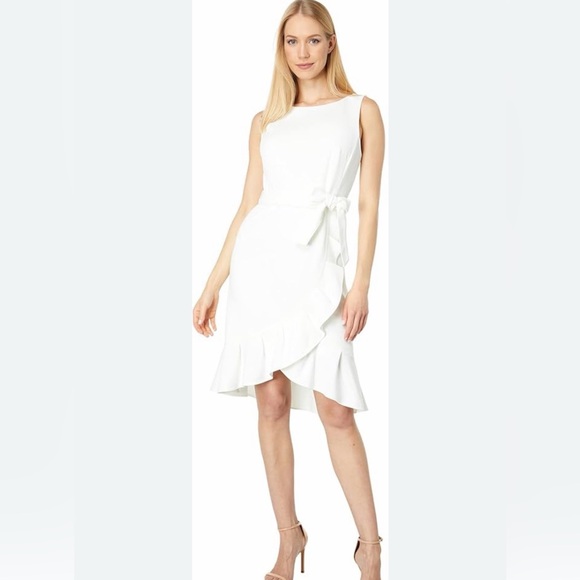 Calvin Klein Dresses & Skirts - Calvin Klein White Asymmetrical Dress size 8